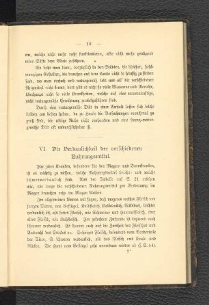 VI. Die Verdaulichkeit der verschiedenen Nahrungsmittel.