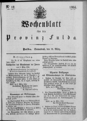 Nr. 12, Ausgabe vom 19. März 1864