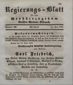 Nr. 13 : 14. Mai 1842