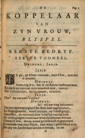De Koppelaar Van Zyn Vrouw : Blyspel