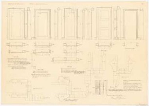Wohnhaus Böhmer, Heidelberg: Türen: Grundrisse, Ansichten, Schnitte 1:10, Details 1:1