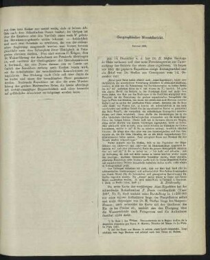Geographischer Monatsbericht. Februar 1896.