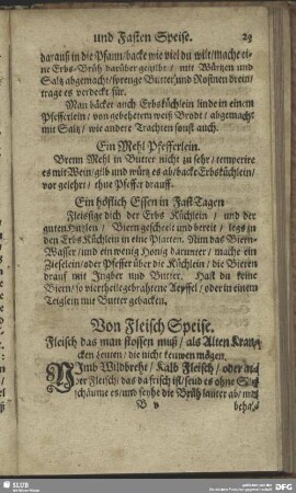 Von Fleisch Speise