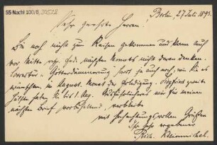 Brief an B. Schott's Söhne : 27.07.1893