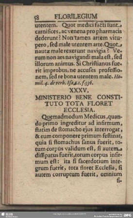 XXXV. Ministerio Bene Constituto Tota Floret Ecclesia