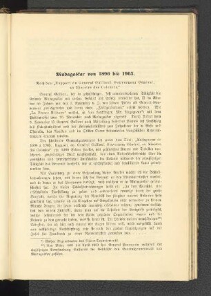 Madagaskar von 1896 bis 1905.