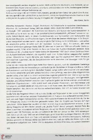 38: [Rezension von: Konstantin Akinscha u. Grigori Koslow, Beutekunst. Auf Schatzsuche in russischen Geheimnisdepots]