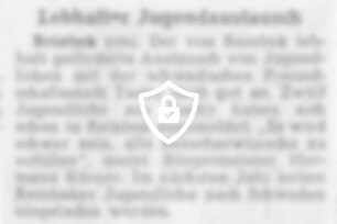 Lebhafter Jugendaustausch