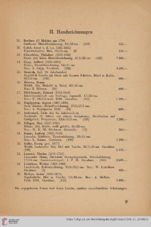 II. Handzeichnungen (Nr. 21-51)