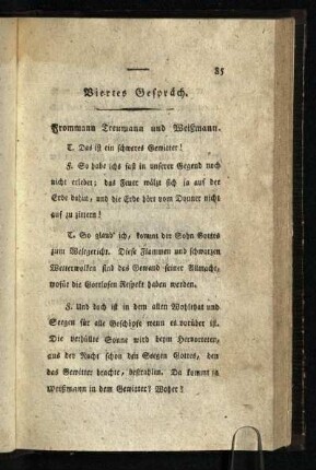 Viertes Gespräch: Frommann Treumann und Weißmann