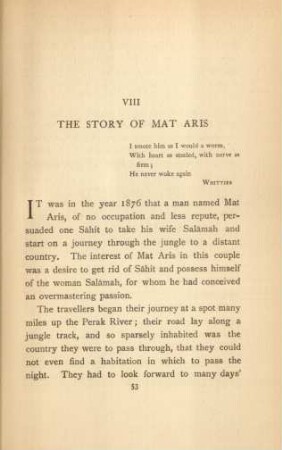VIII. The story of Mat Aris