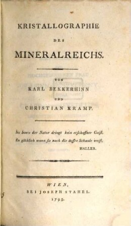 Kristallographie des Mineralreichs
