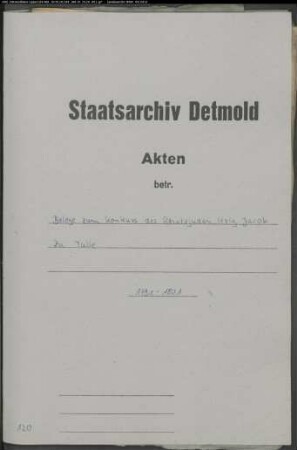 Belege zum Konkurs des Schutzjuden Itzig Jacob zu Talle