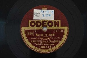 Maître Pathelin : Romance "Je pense à vous quand je m'éveille" / (F. Bazin)