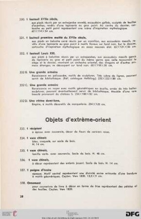Objets d’extrème-orient (Nr. 333-456)