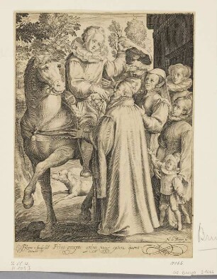 Verlorener Sohn verlässt des Vaters Haus, Blatt 2 der Folge "Geschichte des Verlorenen Sohnes"