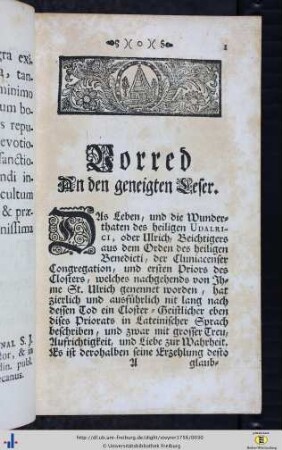 Vorred an den geneigten Leser.