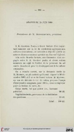 Séance du 15 Juin 1888