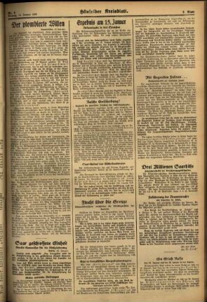 Zweite Ausgabe vom Montag, den 14. Januar 1935.