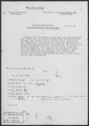 Neckarhausen: Pfarrbericht 1955