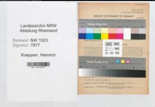 Entnazifizierung Heinrich Koeppen , geb. 10.08.1911 (Schneidermeister)