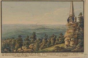 Blick vom Keulenberg bei Königsbrück in der Westlausitz, mit dem Augustobelisk