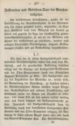 Instruction und Gebühren-Taxe der Gerichtsvollzieher