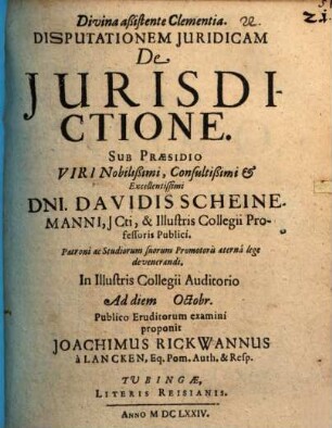 Disp. iur. de iurisdictione