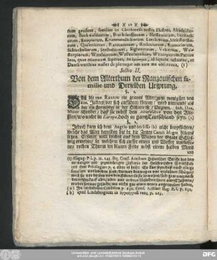 Sectio II. Von dem Alterthum der Ranzouischen familie und Derselben Ursprung.