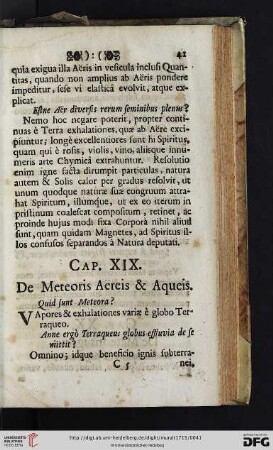 Cap. XIX. De Meteoris Aereis & Aqueis