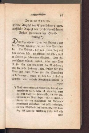 Drittes Capitel. Kleine Anzahl der Eigenthümer; unermeßliche Anzahl der Nichteigenthümer
