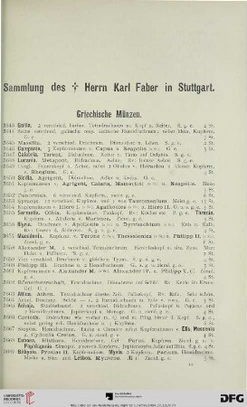 Griechische Münzen (Nr. 3643-3678)