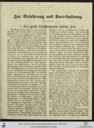 Zur Belehrung und Unterhaltung.