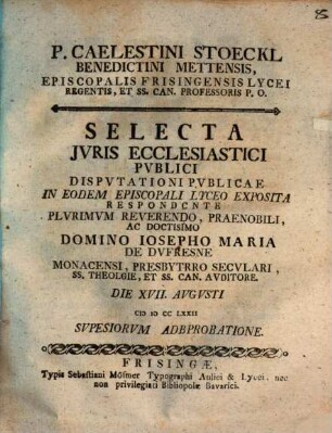 Selecta iuris ecclesiastici publici