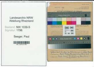 Entnazifizierung Paul Seeger , geb. 27.08.1902 (Grubenschlosser)
