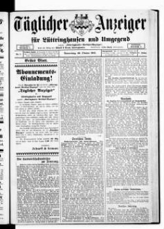 Täglicher Anzeiger für Lüttringhausen und Umgegend