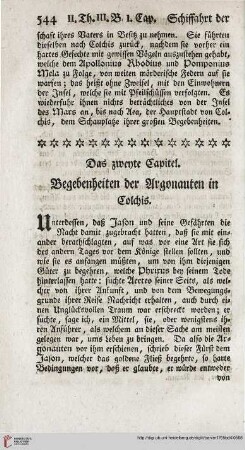 Das zweyte Capitel: Begebenheiten der Argonauten in Colchis