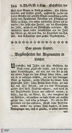 Das zweyte Capitel: Begebenheiten der Argonauten in Colchis