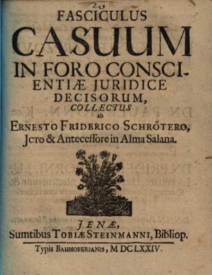 Fasciculus Casuum In Foro Conscientiae Juridice Decisorum