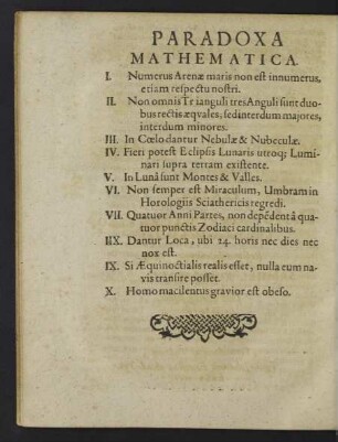 Paradoxa Mathematica.