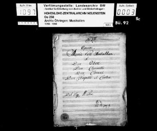 Peter von Winter: Marie von Montalban (Arr); für zwei Oboen, zwei Klarinetten, zwei Horn, zwei Fagotte und ein Kontrafagott; Erstaufführung der Oper München 1800.