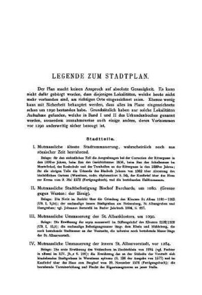 Legende zum Stadtplan
