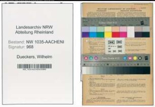 Entnazifizierung Wilhelm Dueckers , geb. 15.08.1895 (Kaufmaennischer Angestellter)