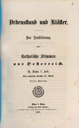 Katholische Stimmen aus Österreich, 2,7