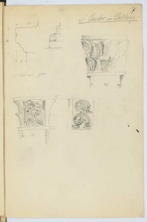 St. Kastor, Koblenz: Details (aus: Skizzen- und Fotoalbum 8)