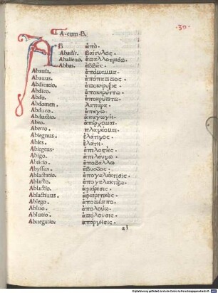 Vocabulista latino-graecus : mit lat. Widmungsbrief an Antonius Bracellus von Bonus Accursius Pisanus
