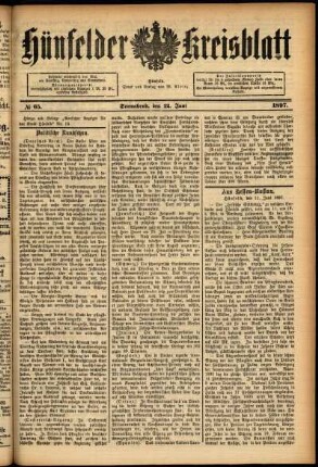Ausgabe vom Samstag, den 12. Juni 1897.