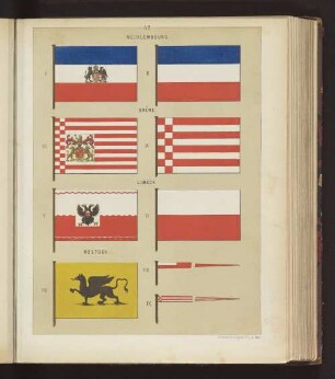 MECKLEMBOURG. I und II, BRÊME. III und IV, LUBECK. V und VI, ROSTOCK. VII bis IX