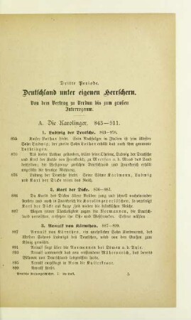 A. Die Karolinger. 843-911