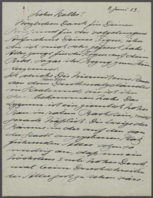 Brief von Richard Scheibe an Georg Kolbe